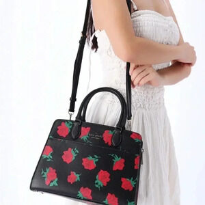 NWT Kate Spade Madison Rose Toss Printed Medium Satchel